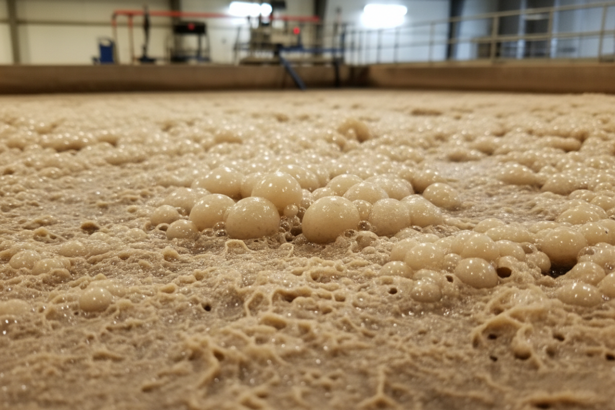 Hustá hnědá pěna v ČOV: Co signalizuje a jak se jí zbavit?