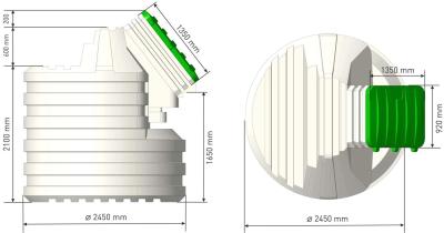 Kruhový zahradní sklep NF 2500 mm - samonosný