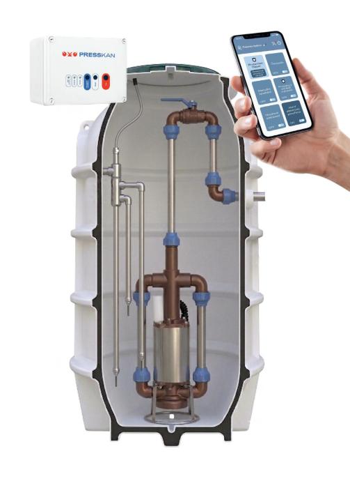 Čerpací šachta 1000 x 2000 mm s čerpací technologií PRESS-ALFEUS pro tlakové kanalizace