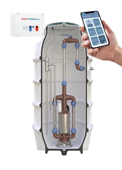 Čerpací šachta 800 x 2000 mm s čerpací technologií PRESS-ALFEUS pro tlakové kanalizace