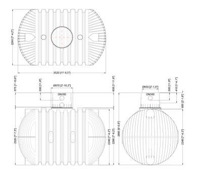 Samonosná nádrž Columbus XL 10 m3 včetně nástavce a teleskopického poklopu
