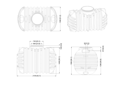 Nádrž Cristall 2,65 m3 včetně stavitelného nástavce a pochozího víka