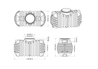 Nádrž Cristall 1,6 m3 včetně stavitelného nástavce a pochozího víka
