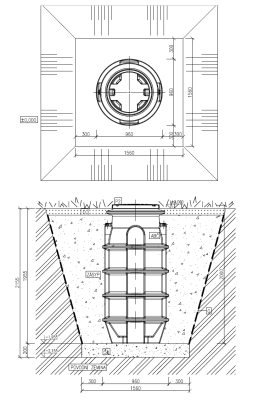 Čerpací šachta ABPLAST 800 x 2000 mm, NATUR