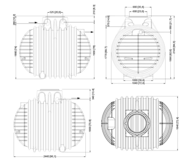 Nádrž Columbus 4,5 m3, včetně stavitelného nástavce a pochozího víka