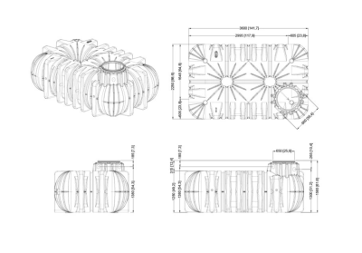 Nízkoprofilová nádrž Li-Lo 7,5 m3 se stavitelným nástavcem a pochozím víkem
