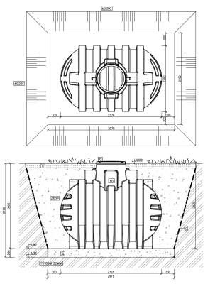 Samonosná nádrž ABAND 3500, objem 3,5m3 - natur