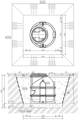 Studniční šachta ABPLAST 1000 x 1300 mm, NATUR