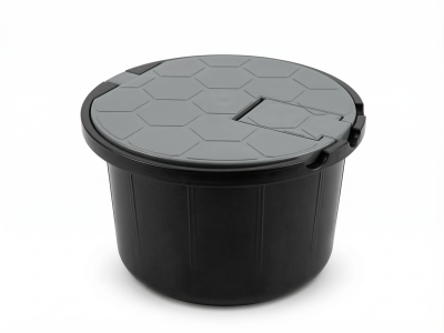 Zahradní šachta s mosazným uzavíracím ventilem 3/4"  - šedá