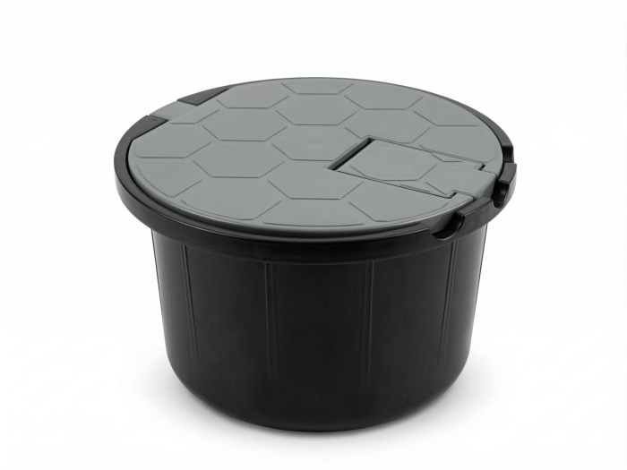 Zahradní šachta s mosazným uzavíracím ventilem 3/4"  - šedá