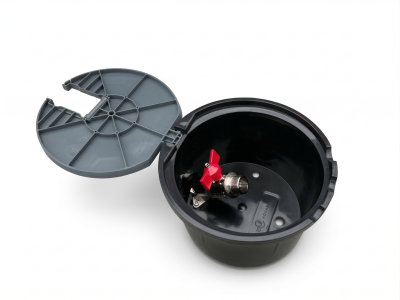 Zahradní šachta s mosazným uzavíracím ventilem 3/4"  - šedá