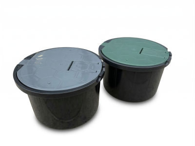 Zahradní šachta s mosazným uzavíracím ventilem 3/4"  - šedá